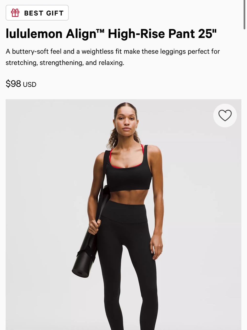 lululemon Align High-Rise Leggings Black 25 inch